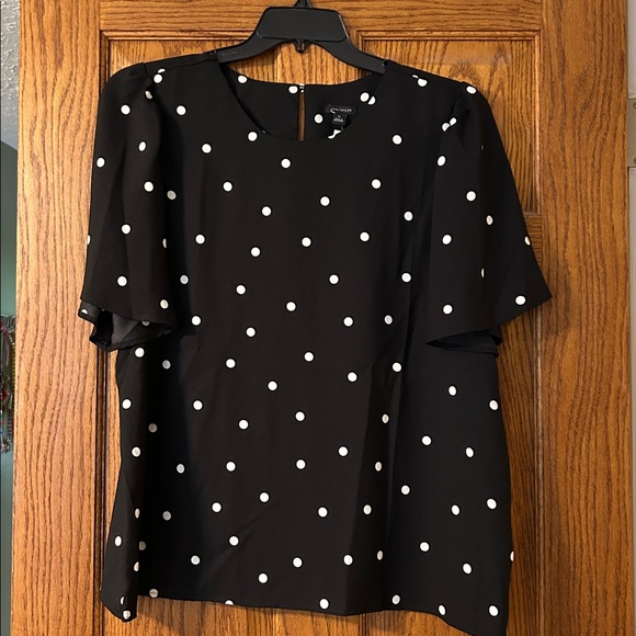 Ann Taylor Tops - Ann Taylor Black and White Polka Dot Top